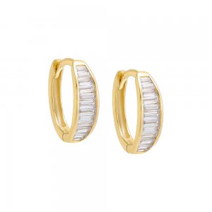 Baguette Bezel Huggie Earring