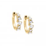 Diamond Multi Shape Huggie Earring 14K