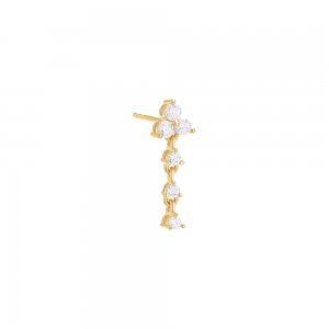 CZ Trio Cluster Drop Down Stud Earring