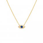 Colored Pave Evil Eye Pendant Necklace