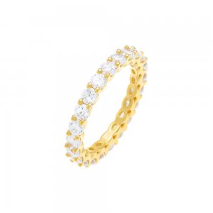 Round CZ Eternity Band