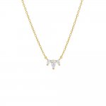 Tiny Triple CZ Teardrop Necklace