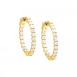 CZ Thin Round Hoop Earring