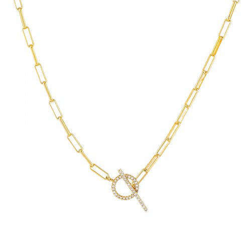 Pave Toggle Link Necklace