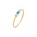 Tiny CZ X Turquoise Ring