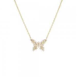 CZ Scattered Marquise Butterfly Necklace