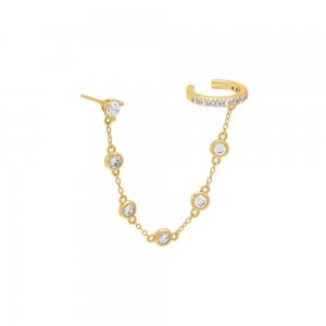 Diamond By The Yard Chain Stud Ear Cuff