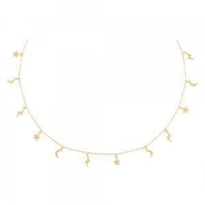 Solid Celestial Dangling Charm Choker