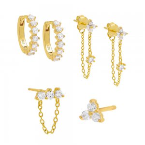 The CZ Earring Combo Set