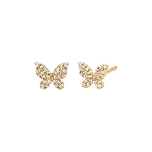 Diamond Mini Butterfly Stud Earring 14K