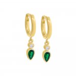 Colored Dangling Marquise Bezel Huggie Earring