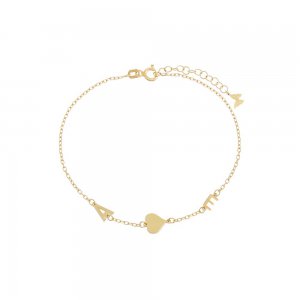 Solid Heart \u0026 Double Initial Bracelet