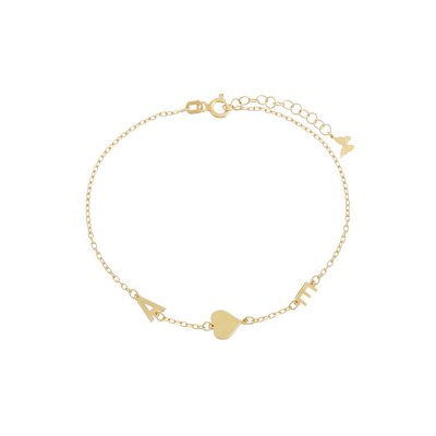 Solid Heart \u0026 Double Initial Bracelet