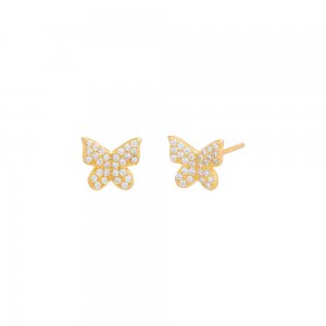 Pave Butterfly Stud Earring