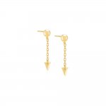 Solid Ball X Spike Drop Chain Stud Earring