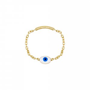 Enamel Eye Ring 14K