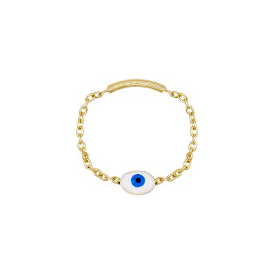 Enamel Eye Ring 14K