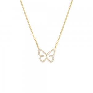 Pave Open Butterfly Necklace