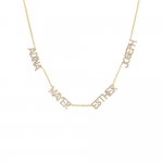 Multi Pave Block Nameplate Chain Necklace