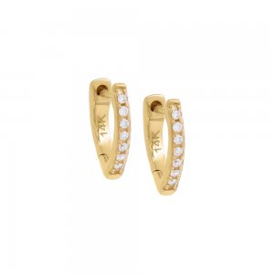 Diamond Pave Claw Huggie Earring 14K