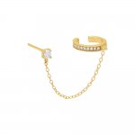 CZ Chain Stud Ear Cuff