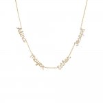 Multi Pave Script Nameplate Chain Necklace