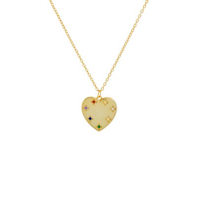 Multi-Colored Heart Pendant Necklace