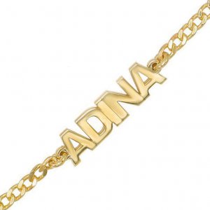 Mini Nameplate Bracelet 14K