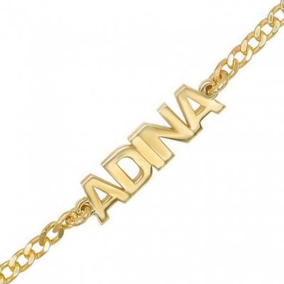 Mini Nameplate Bracelet 14K