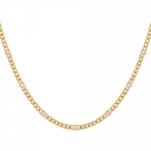 CZ Bezel Cuban Chain Choker