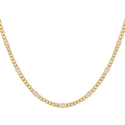 CZ Bezel Cuban Chain Choker