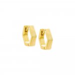 Solid Octagon Huggie Earring