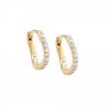 Thin Pave Curved Huggie Earring