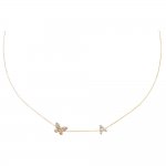 Diamond Pave Butterfly Initial Choker 14K