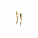 Pave Dangling Lightning Huggie Earring