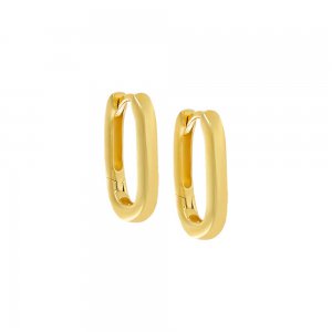 Solid Oval Shaped Huggie Earring