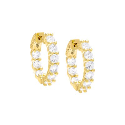 CZ Small Round Hoop Earring