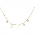 Mini Pave Block Name Necklace