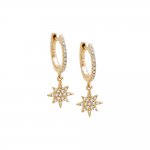 Diamond Pave Starburst Huggie Earring 14K