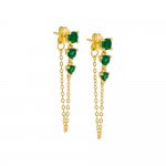 Colored Graduated CZ Chain Stud Earring