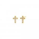 Mini Pave Cross Stud Earring