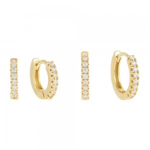 CZ Mini Huggie Earring Combo Set