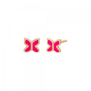 Colored Enamel Butterfly Stud Earring