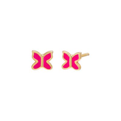 Colored Enamel Butterfly Stud Earring