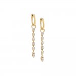 Diamond Thin Drop Huggie Earring 14K