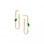 Pave X Colored Open Loop Stud Earring