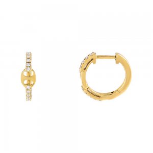 Diamond Mariner Link Hoop Earring 14K