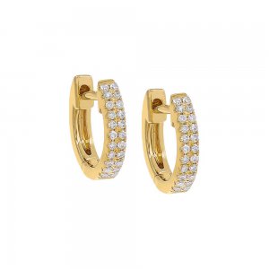 Diamond Double Row Huggie Earring 14K