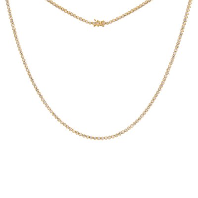 Diamond Buttercup Tennis Necklace 14K