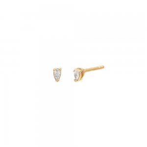 Itty Bitty Diamond Teardrop Stud Earring 14K